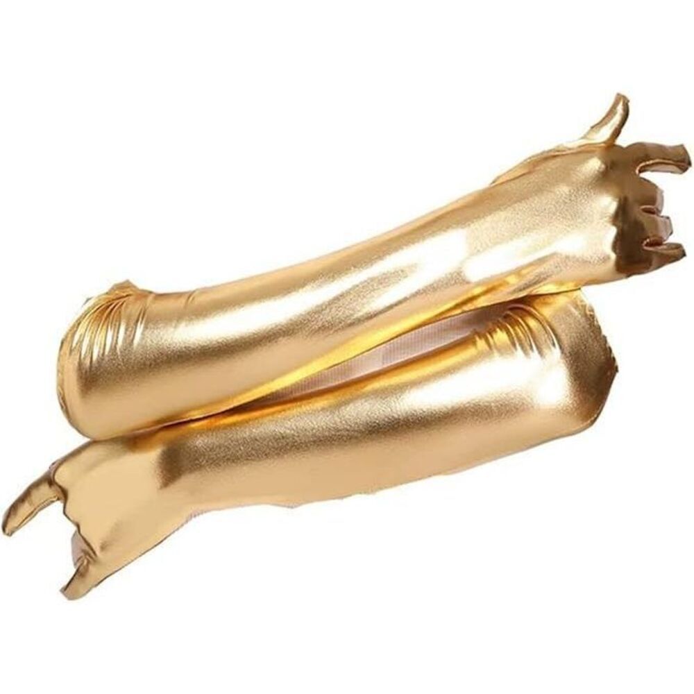 Brand New Long Faux Leather Costume Gloves Brand New Halloween Gold
